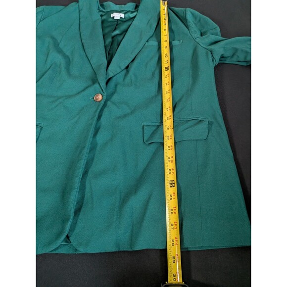 J Jill Jacket Blazer Celtic Dress Coat Women's XL Kelly Green Boxwood Button - Picture 11 of 14